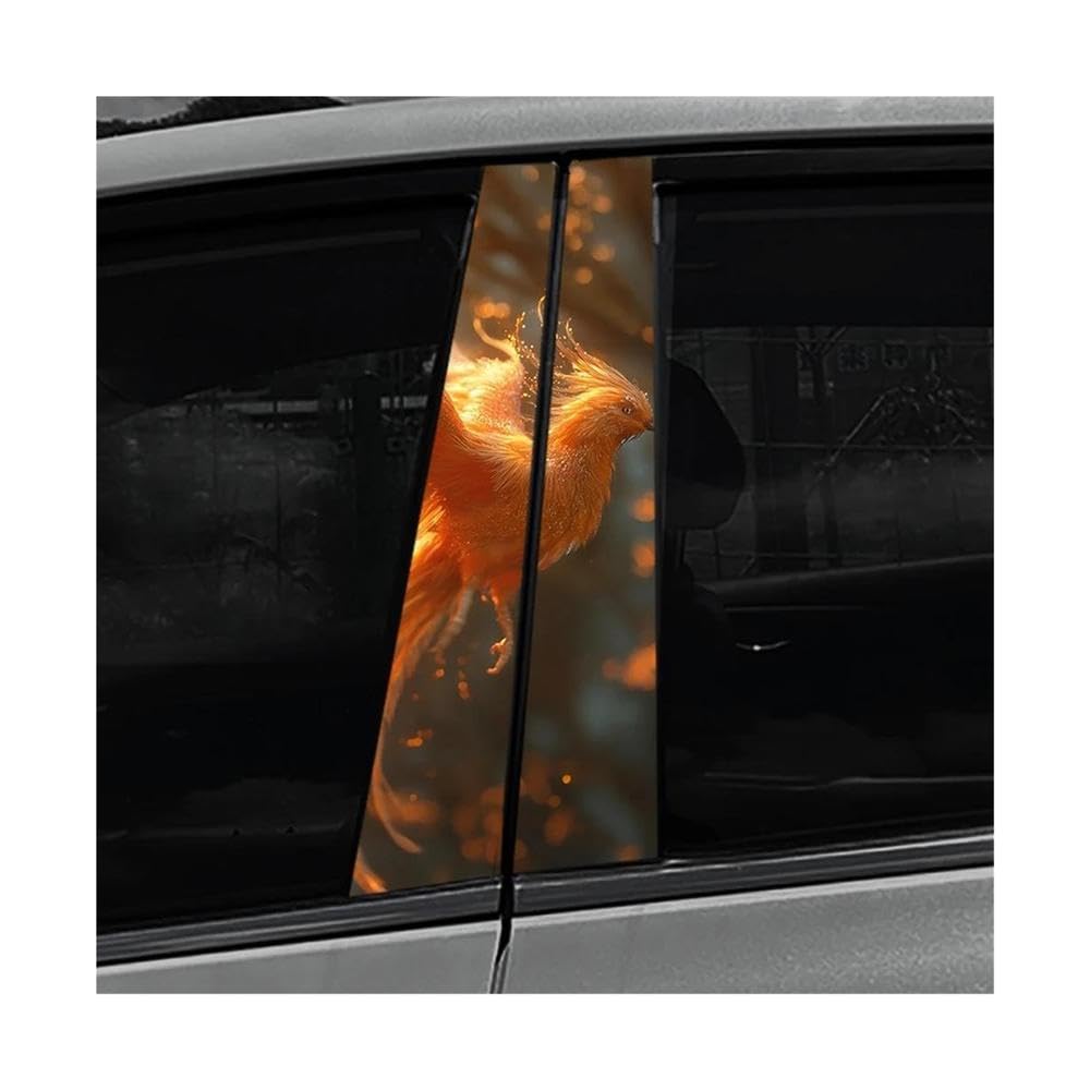 Autocollant voiture flamme phénix pour montant B et C | Lot de 2