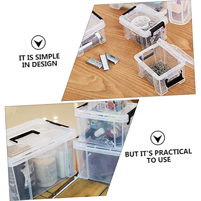 4pcs Cute Storage Bins Lids Storage Boxes Household Box Toy Decorative Tubs Lids