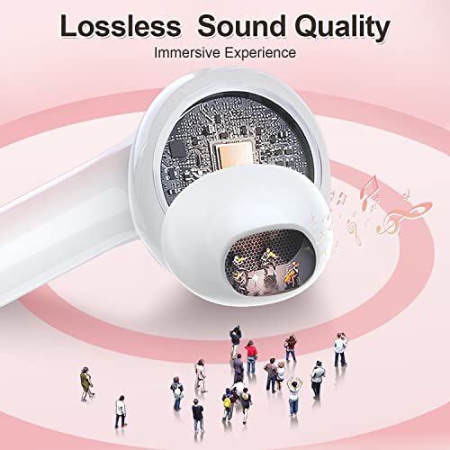 Ziuty Wireless Earbuds, Bluetooth 5.3 Headphones 50H Playtime With Led Digital Display Charging Case, Ipx5 Waterproof Earphones With Mic For Android Ios Cell Phone Computer Laptop Sports (Pink) #TOP2