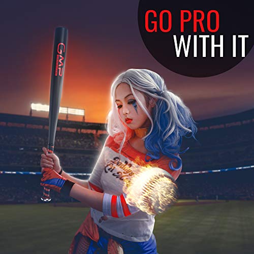 Foto von GMP SPORTS - Baseballschläger Set 28 Zoll Leichter aluminiumschläger für Outdoor & Rounder mit Tragetasche (Mattschwarz)