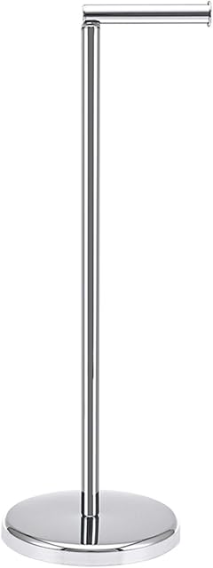 Toilet roll holder free standing Chromed with Heavy Floor,19 x19 x55cm,for Bathroom,Stainless Steel Chromed
