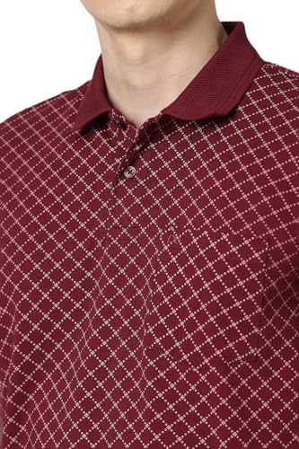 Image of Peter England Men's Cotton Regular Fit All Over Printed T-Shirt | Rich