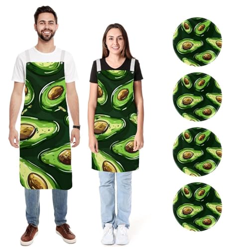Tabliers de cuisine de couleur vert mini avocat idéaux pour éviter les taches