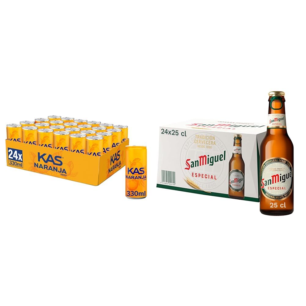 Kas Naranja ZeroRefresco 330 ml - 24 latas + SAN MIGUEL ESPECIAL BOT PACK 24X250