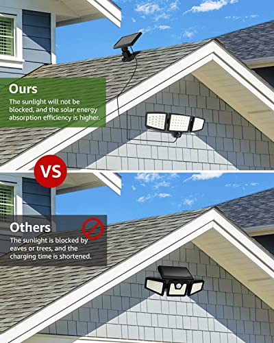 Lepro WL5000 Motion-Activated Solar Security Lights for Outdoors - 3 Adjustable Heads, 270° Angle, IP65 Waterproof