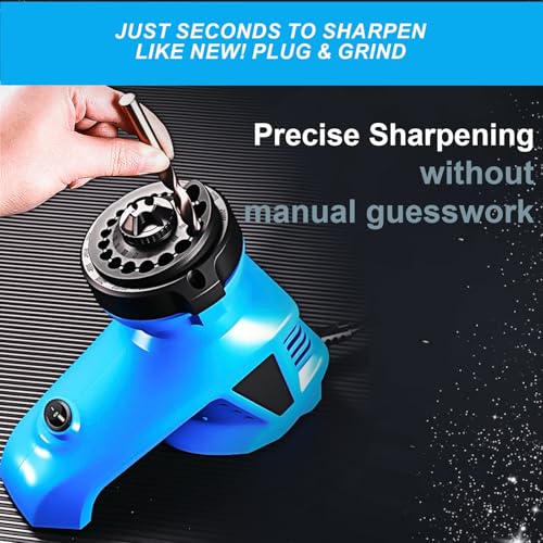 Drill Bit Sharpener with Wrench Screwdriver, Power Drill Bit Sharpener for All Sizes(1/8''- 15/32''), Twist Drill Bit Gr