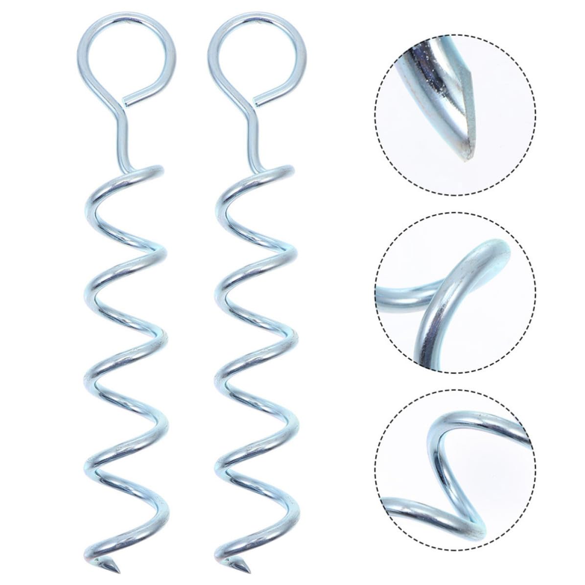 DECHOUS 4 Estacas de Hierro para Tienda de Campaña, Resistentes y Fáciles de Extraer, Color Plata, Ideales para Camping y Jardín