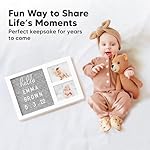 Nursery Picture Frame with Felt Letter Board - Baby Keepsake Frame for Ultrasound Photo & Birth Announcement, Boys & Girls Gender Reveal Gifts, Cute Baby Shower Gifts for New Mom(Alpine White) - Image 3