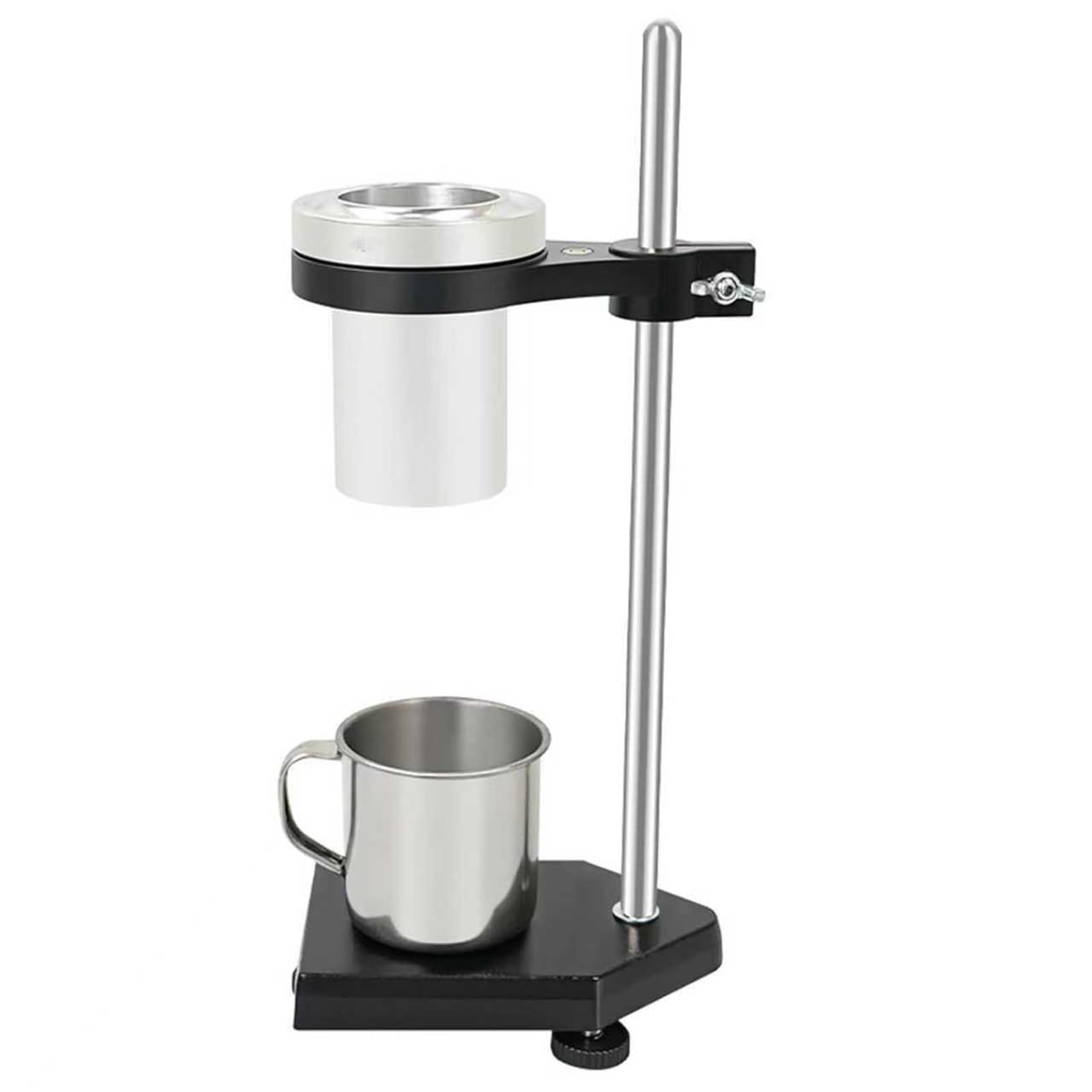 Vaso de viscosidad para pruebas de pintura y aceite, capacidad de 100 ml, rango de medición 91-326 cst, diámetro de agujero de 5 mm, soporte de altura ajustable, ideal para salsas y miel