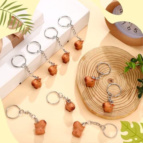 Image of Landical 36 Pcs Mini Capybara Resin Keychain Capybara Party Favor Keychains 3D Animal Pendant Figurine Accessories for Party
