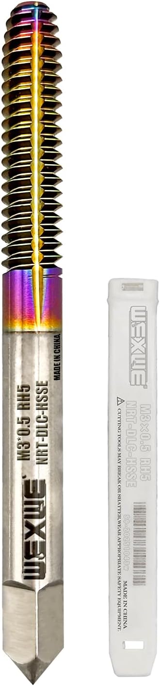 Tools Thread Forming Taps M3*0.5 DLC Coating For Aluminum/Copper Tapping, Longer Tapping Life, High Speed Steel Cobalt(HSSCo), Round Shank With Square End, RH7 Tolerance (M3*0.5 1PC)