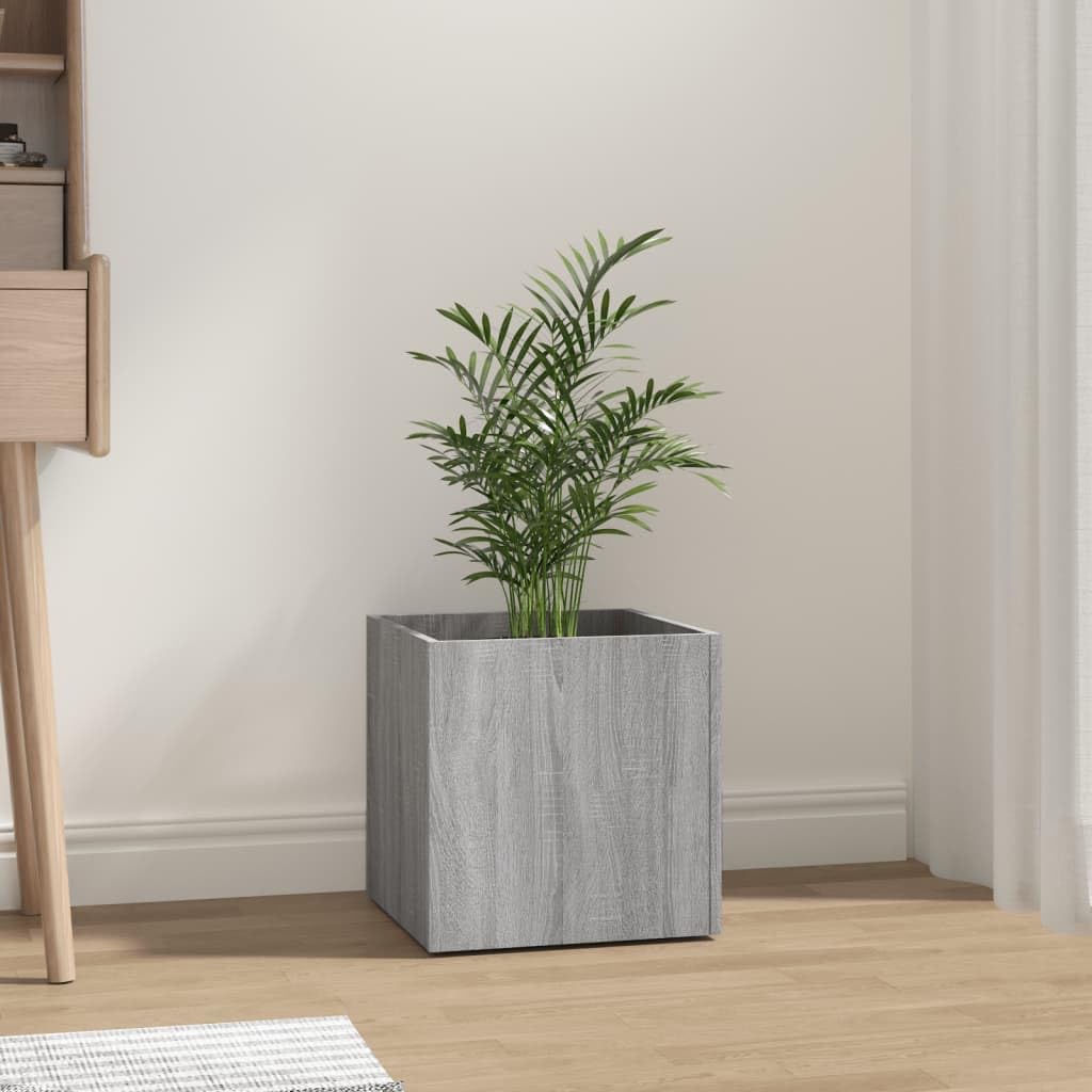 Homogen Macetero gris Sonoma de material de madera 40 x 40 x 40 cm, resistente a la intemperie y resistente al invierno, ideal como maceta, jardinera o jardinera de balcón para jardín, balcón, terraza