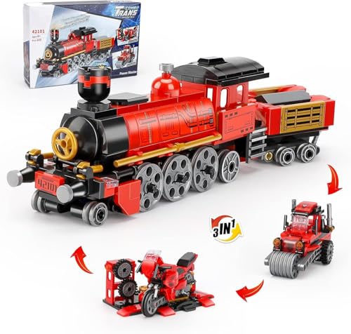 QLT QIAOLETONG Zug STEM Creator 3 in1 Zug/Motorrad/Straßenwalze...