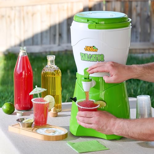 Nostalgia Taco Tuesday Tailgator Margarita Machine - Blender for Smoothies, Margaritas, Daiquiris, and Slushies - White/Lime Green - 128-Ounce - 10" D x 12" W x 9" H by Nostalgia - Image 8