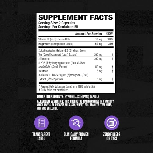 Image of Jacked Factory Lean PM Night Time Fat Burner, Sleep Aid Supplement, & Appetite Suppressant for Men and Women - 120 Stimulant-Free Veggie Weight Loss Diet Pills