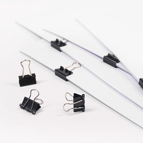 Vista 17 de Coideal Clips negros medianos para carpeta de 1.25 pulgadas, 24 clips plegables de 1.260 in para oficina, escuela (1 1/4 pulgadas)