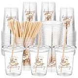 FillTouch 50 Pcs A Baby Is Brewing Baby Shower Party Decorations Coffee Theme Plastic Cups Cafe Shower Disposable Cups for Coffee Theme Gender Reveal Party Decor Birthday Supplies