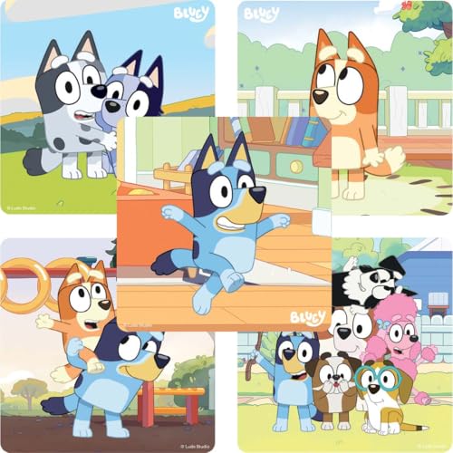 SmileMakers Bluey & Friends Stickers 2.5 Inches 100 Count 5 Designs Multicolor