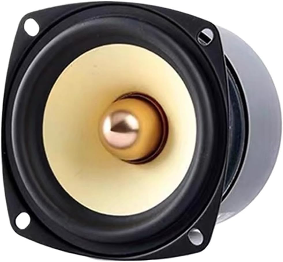 2Pcs/1pcs 3 Inch Full Range Audio Speaker 4 ohm 25W Bullet Bluetooth Bookshelf Speakers Home Sound HiFi Theater(Square,1 pcs)