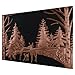 Kitchen Backsplash, Forest Scene with Deer Family Copper Backsplash, Custom Copper Backsplash Panel, Handmade Copper Backsplash Tile, Indoor Outdoor Wall Decor (Black)