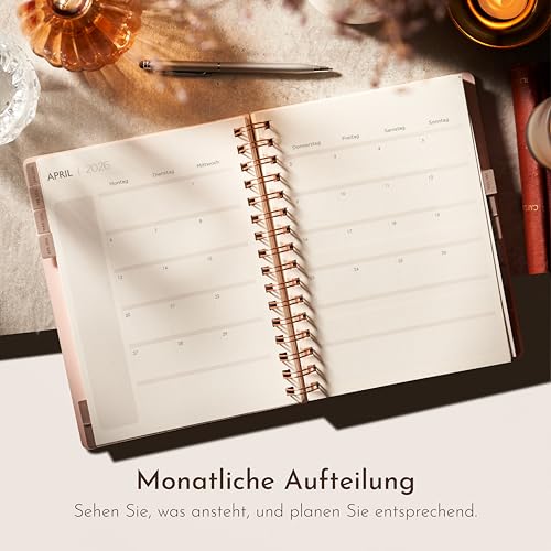 A5 Planer 2026 von Smart Panda – Terminplaner Roségold, Wochenplaner A5 – Kalender Planer – Nov 2025 bis Dez 2026 – auf Deutsch