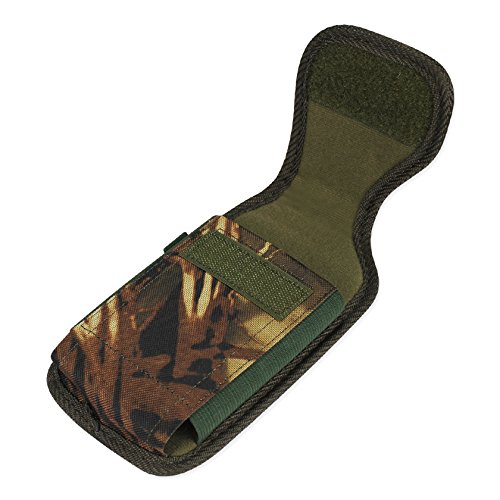 Reiko Wireless Vertical Heavy Duty Rugged Phone Pouch With Metal Logo And Velcro & Leaves Pattern Inner Size: 6.44X3.49X0.73 (Fits Phone With Case) - Camouflage #TOP4
