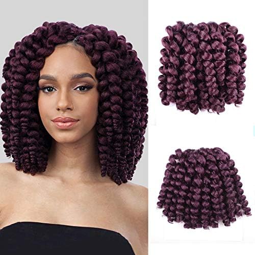 Rosyou Crochet Hair 3/4 Packs/Lot Freetress Crochet Hair Ringlet Wand Curl Jamaican Bounce Crochet Twist Braids African Collection Braiding Hair (4 Pack (99j))