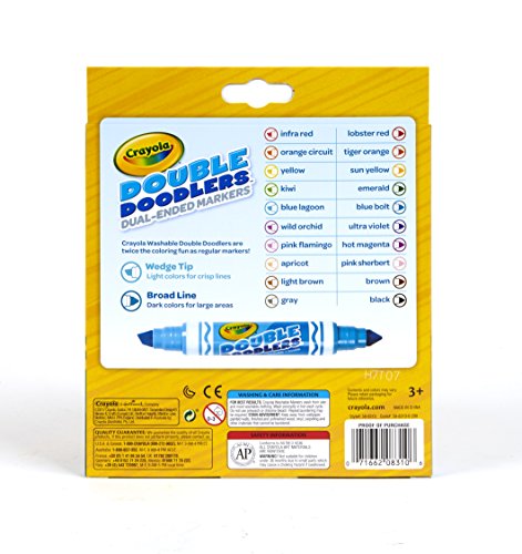 Crayola Dual-Tip Washable Markers, Broad Line & Chisel Tip, 10 Count #TOP1