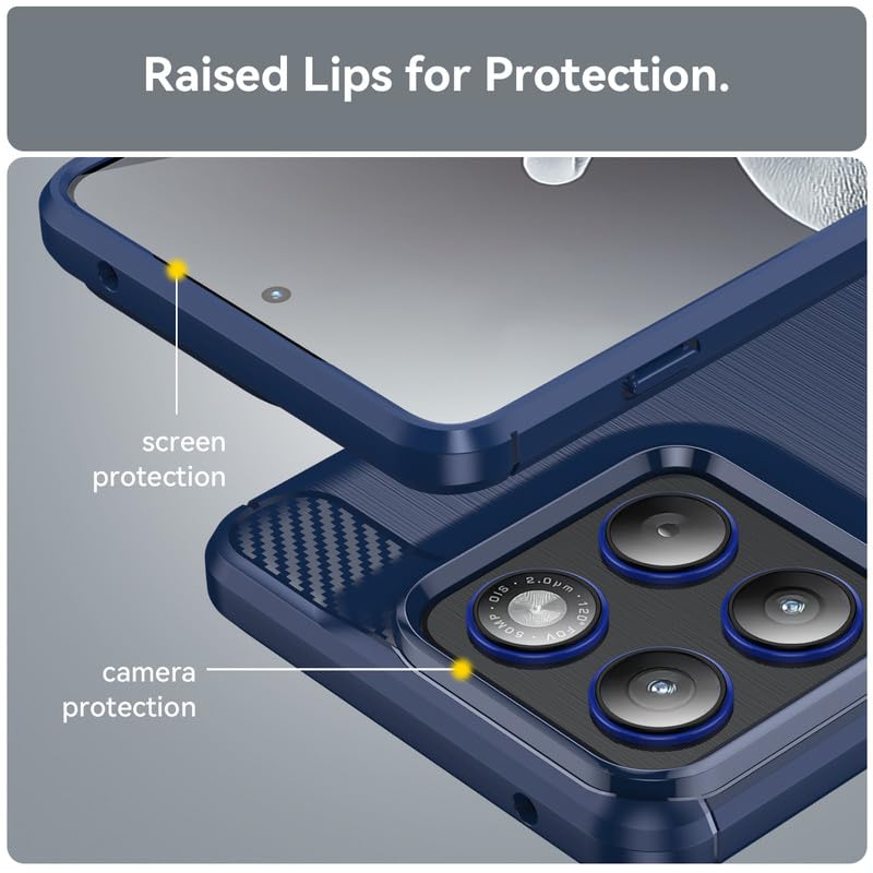 Image of Basic Case for Moto Edge 70 5G (Carbon Fibre Blue)