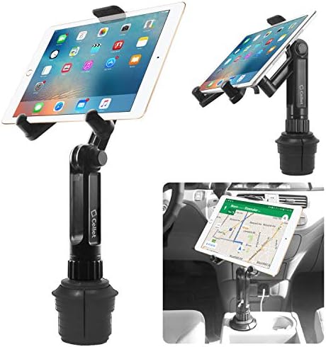Cellet Cup Holder Tablet Mount, Tablet Car Cradle Holder Made Compatible for 2022 iPad Pro New Air iPad Mini Samsung Galaxy Tab S8 S7 S6 Lite S5e A7 Amazon Fire 7 HD 10 9 Microsoft Surface Go2