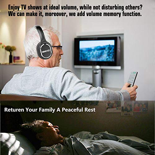 Zanchie Wireless Tv Headphones Over Ear Headsets-Rf Transmitter Charging Dock, Hi-Fi Stereo Cordless Headphones For Tv, Adjustable Lightweight Rechargeable 10Hrs Battery For Hard Of Hearing, 330Ft #TOP5