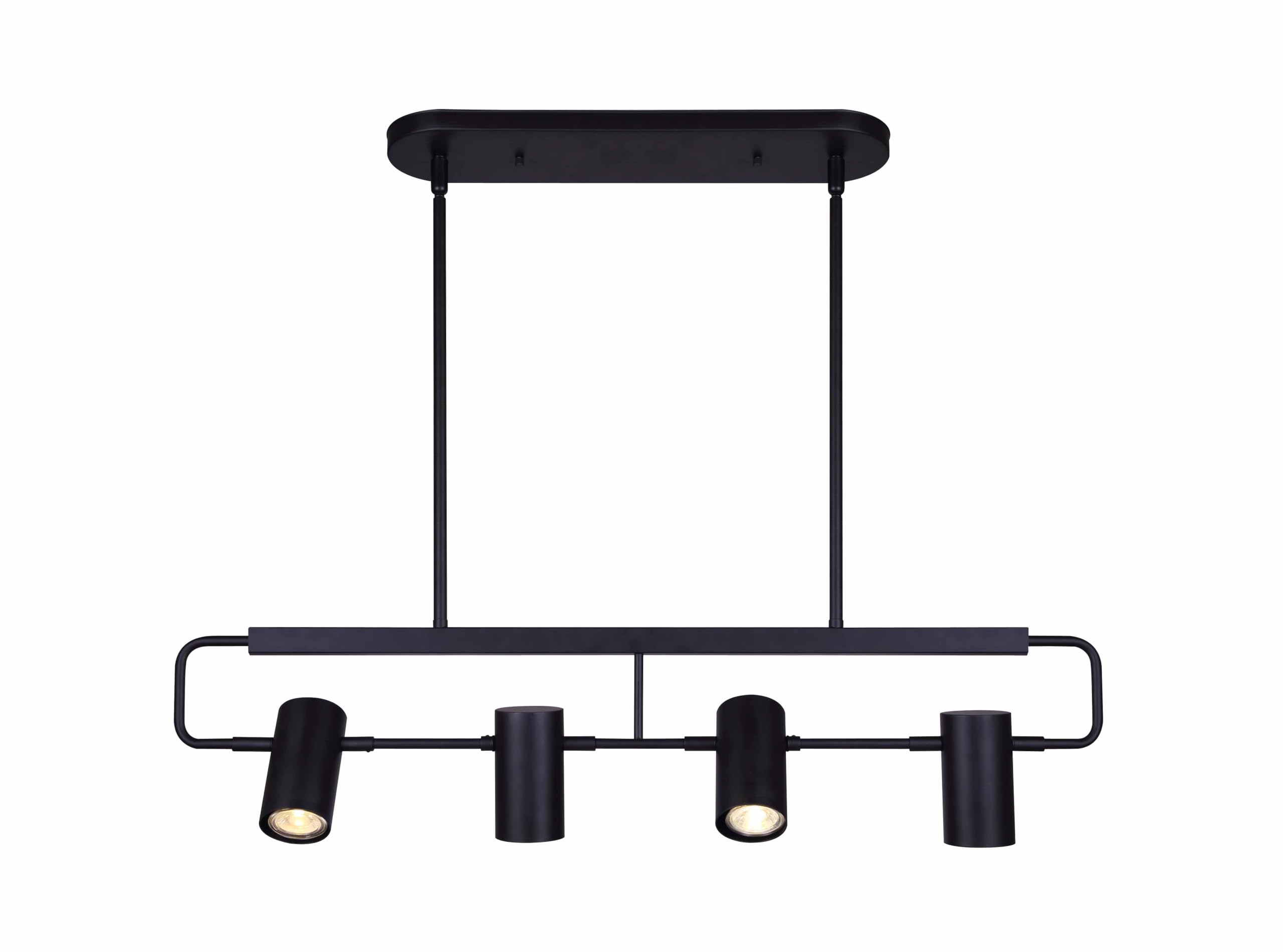 Photo 1 of Canarm Celeste Suspended Track - 4-Light, 50W GU10, 31" Wide, Adjustable Height 16" - 58", Black Finish, Modern Lighting for Living Rooms, Studios