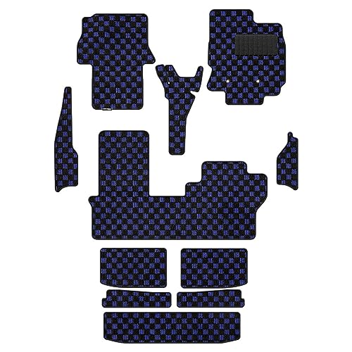 Hotfield ダイハツ 互換品 タント タントカスタム フロアマット+ステップマット+トランクマット ラゲッジマット LA650S LA660S タントファンクロス 形状01 運転席ロングスライドシート無/年式:2019年7月〜2022年9月 チェック