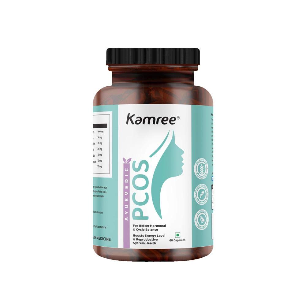 Kamree Ayurvedic Complete PCOS/PCOD Management | Cures Facial Hair, Acne, Hair Loss, Hormone Balance | PCOS 60 Capsules |