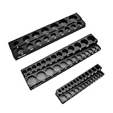 TOOL BAGGY Magnetic Socket Toolbox Organizer - 3 Organization Trays 1/2, 3/8, 1/4 Inch Drive - SAE Socket holders - Organizers for Garage Mechanics - Cool Gifts for Men