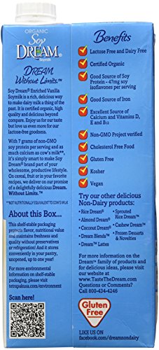 SOY DREAM Enriched Vanilla Organic Soymilk, 32 fl. oz. (Pack of 6)