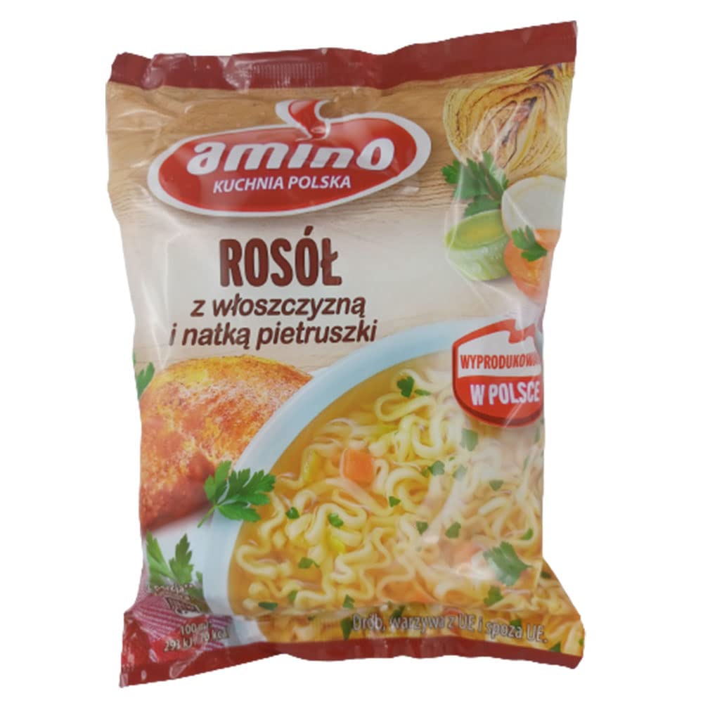 rumarkt Amino Polnische Instant Nudelsuppe mit Hühnerfleischgeschmack 22er Pack (22 x59g)