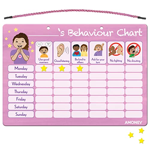 Tableau de récompense Amonev rose taille S pour guider le comportement