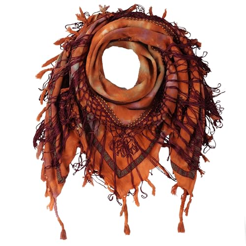 Shemagh tiedye Freak Scene aux nuances Terre en éléments de tissu texturés