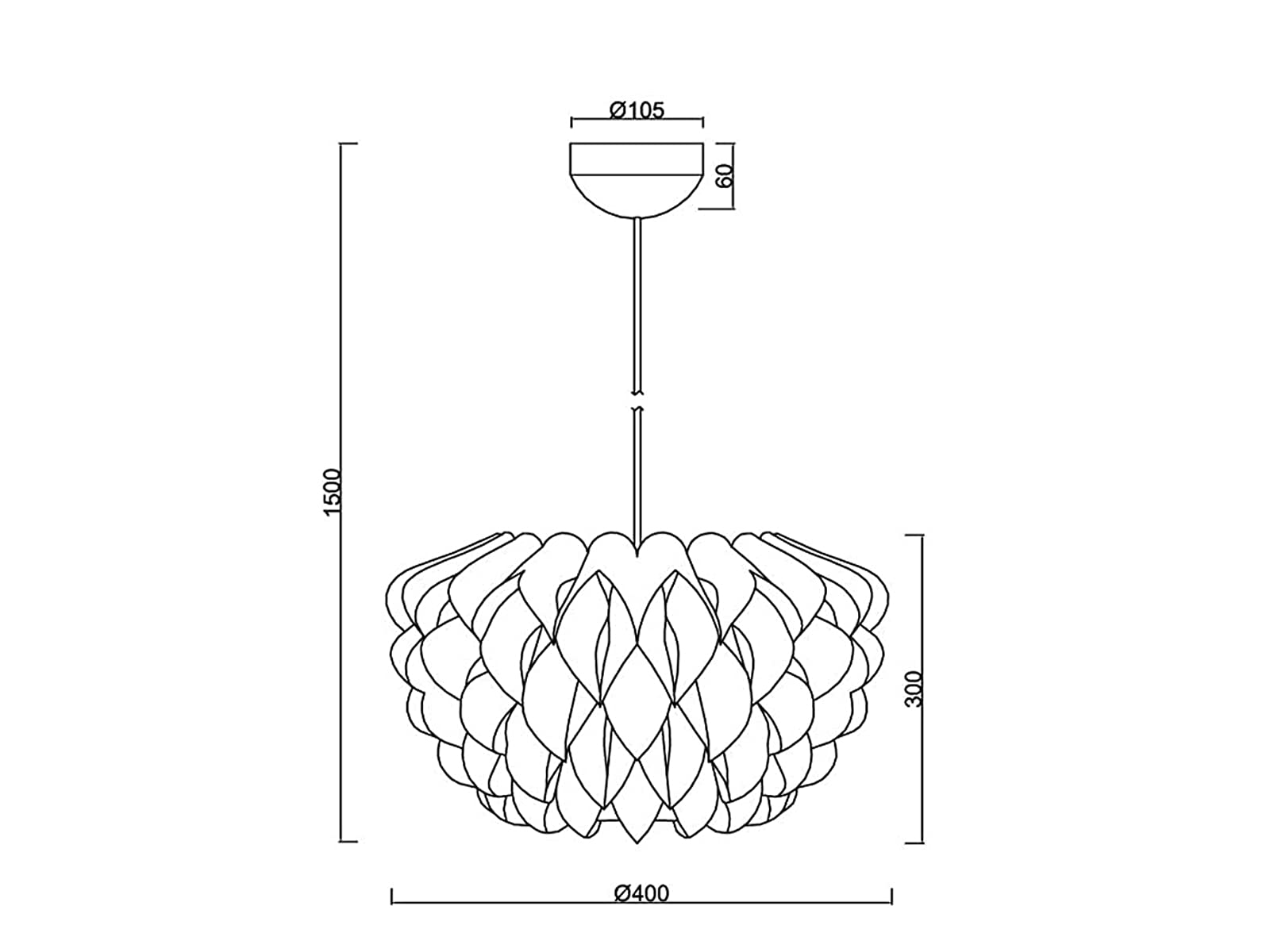 Nowoczesna Lampa Wisząca LED, Ściemniana, Lampy Sufitowe, Oświetlenie LED, 1 Źródło Światła, Tworzywo Sztuczne, Biała, Ø 40 cm