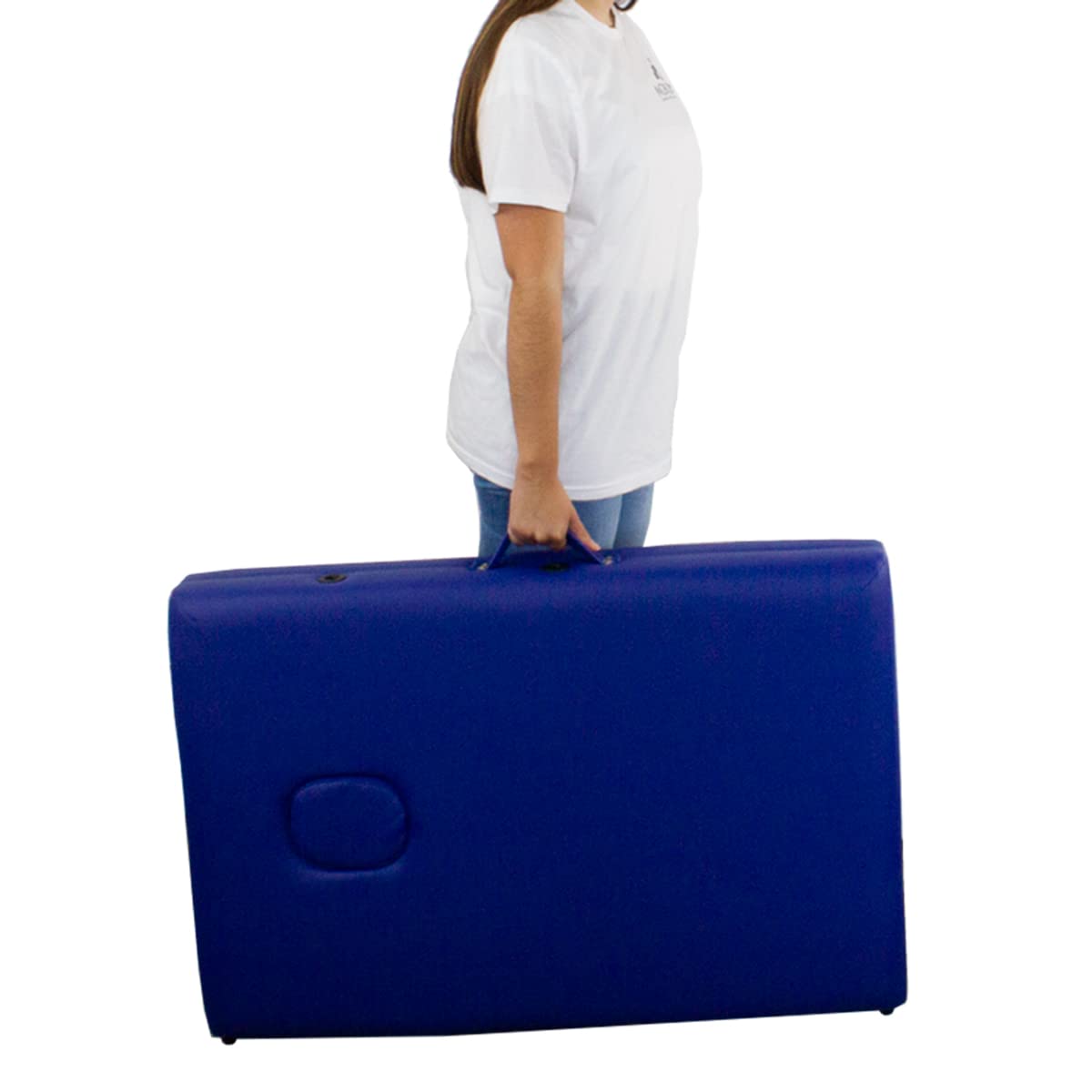 Mobiclinic®, Lettino per Fisioterapia, Massaggi, Estetica, CM-01 Plus, Marchio Europeo, Portatile, Pieghevole, Marcatura ce, Professionisti, Legno, 186x60 cm, Blu