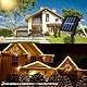 Pavlleen 3 Stücke Solar Lichterkette Aussen, 8 Modi Kupferdraht Solarlichterkette, IP65 Wetterfest, 120 LED 12M Warmweiß Lichterkette Solar Außen Wetterfest Kupferdraht für Garten, Terrasse, Hof