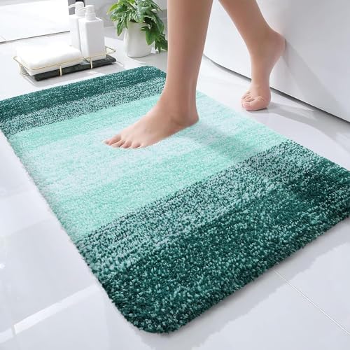 Homaxy Weich Badezimmerteppich 51x76 cm, rutschfest waschbar Badematte Flauschige Hochflor...