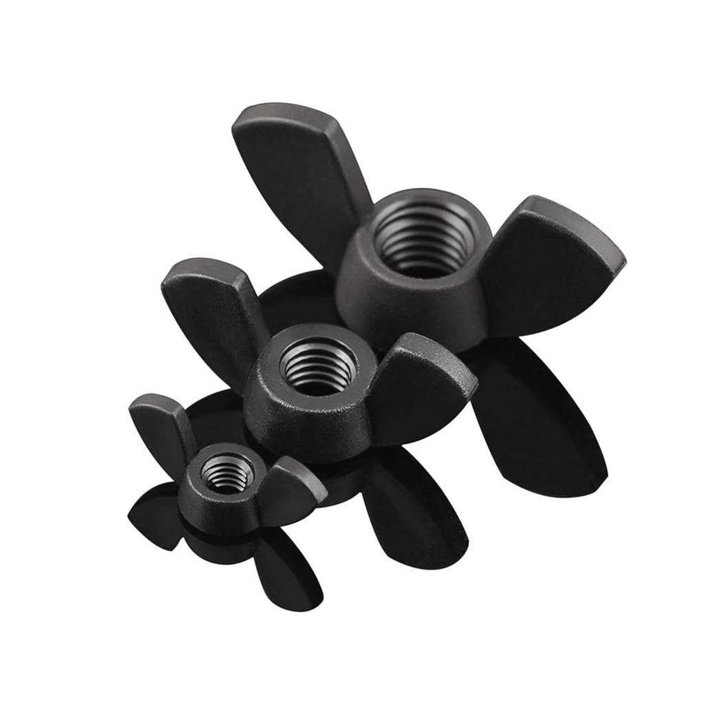 Flügelmuttern, Mutternbefestigungen, 5/10/20/30 Stück Flügelmuttern passend for Schrauben, schwarz, M3, M4, M5, M6, M8, M10, M12 Flügelmuttern (Color : 30PCS, Size : M8)