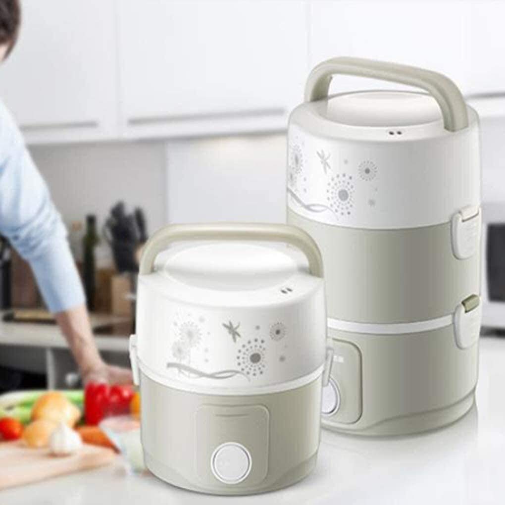 Cooking Box for il pranzo elettrico, in acciaio inox interno a tre strati mini fornello di riso, multi-function cottura a vapore scatola di pranzo for la scuola di casa scolastica cuoco cibo cru
