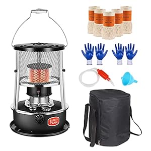 Kerosinekachel voor buiten, 4,5 l, draagbare 7800-8900 BTU/H kerosinekachel, stralingsverwarming voor verwarming en koken in campingtent met automatisch brandblussen en 5-aderig