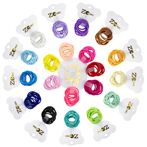 ZCOINS 200pcs Hair Bands Hair Bobbles Hair Ties Hair Accessories Hairbands 2mm tiny Hairbands Hair Elastics Ponytail Holders for