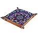 Produktbild ASDQWE Leder-Tablett mit Schnappverschluss, Mandala-Motiv, für Schmuck, Schlüssel, Münzen, Reisen, PU-Leder, Mandala-Blumenmuster in Dunkelblau, 16 x 16 cm