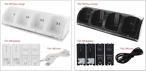 Miniatura 6 de Estación de carga de batería 4 en 1 con cable USB, para consola de juegos W-Ii Control remoto Gamepad