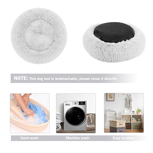 Miniatura 6 de Nepfaivy Cama Para Gatos Y Perros Pequeños - Cojines Cama Antiestrés Para Perros Y Gatos, Cama Para Perros Relajante Y Lavable, Gris Claro, L-23.6in 60cm